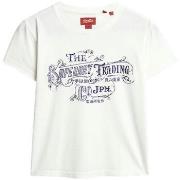 Lyhythihainen t-paita Superdry  T-shirt  ajusté métallisé femme  EU S