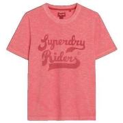 Lyhythihainen t-paita Superdry  T-shirt  Archive Kiss Print manches co...
