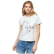 Lyhythihainen t-paita Superdry  T-shirt  Workwear ajusté bleu  EU S
