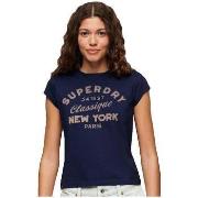 Lyhythihainen t-paita Superdry  T-shirt  Workwear Indigo slim femme  E...