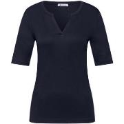 Lyhythihainen t-paita Street One  Basic split neck shirt 324616  FR 34