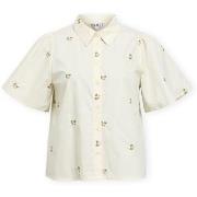 Paita Object  Molia Shirt - Cloud Dancer/Embroidery Flower  FR 36
