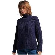 Neulepusero Superdry  Pull  Slouchy Stitch col roulé bleu  EU L