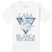 Lyhythihainen t-paita Casablanca  PAR AVION T-SHIRT WHITE  EU XXL