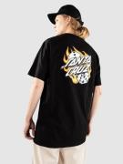 Santa Cruz Flaming Dice Dot Chest T-paita musta