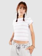 Urban Classics Stripe Cropped T-Paita valkoinen