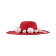 Monnalisa Pom-Pom Straw Hat Red 7-9 Years