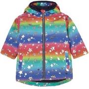 Hatley Star Print Rainbow Colored Rain Jacket Pink Yarrow 2 Years