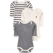 Petit Bateau 3-Pack Stripe Baby Bodies White 3 months
