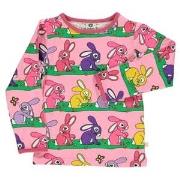 Småfolk Printed T-Shirt With Rabbits Sea Pink 1-2 Years
