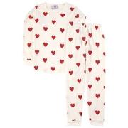 Petit Bateau Heart Print Pajamas White 8 years