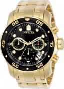 Invicta Miesten kello 0072 Pro Diver Musta/Kullansävytetty teräs