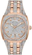 Bulova Miesten kello 98B324 Crystal Kristalleilla/Punakultasävyinen