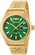 Invicta Miesten kello 38414 Aviator Vihreä/Kullansävytetty teräs