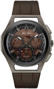 Bulova Miesten kello 98A231 Curv Musta/Nahka Ø44 mm