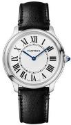 Cartier WSRN0031 Ronde Must Valkoinen/Nahka Ø36 mm