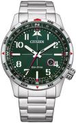 Citizen Miesten kello BM7551-84X Aviator Vihreä/Teräs Ø43 mm