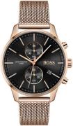 Hugo Boss Miesten kello 1513806 Musta/Punakultasävyinen Ø42 mm