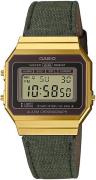 Casio Naisten kello A700WEGL-3AEF Vintage LCD/Nahka