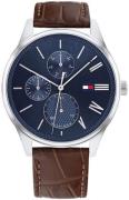 Tommy Hilfiger Miesten kello 1791847 Damon Sininen/Nahka Ø44 mm