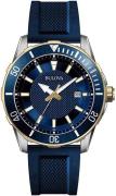 Bulova Miesten kello 98B345 Sininen/Kumi Ø44 mm