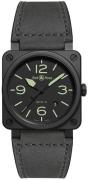 Bell & Ross Miesten kello BR0392-BL3-CE-SCA Br 03-92 Musta/Nahka