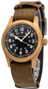 Hamilton Miesten kello H69459530 Khaki Field Musta/Nahka Ø38 mm