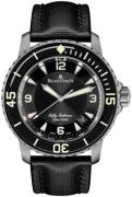 Blancpain Miesten kello 5015-12B30-B52 Fifty Fathoms Musta/Nahka Ø45