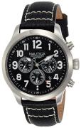 Nautica Miesten kello NAI14516G Chronograph Musta/Nahka Ø44 mm