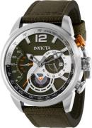 Invicta Miesten kello 39654 Aviator Vihreä/Tekstiili Ø46 mm