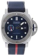 Panerai Miesten kello PAM01391 Submersible Sininen/Tekstiili Ø44 mm