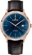 Edox Miesten kello 80106-37RC-BUIR Les Vauberts Sininen/Nahka Ø42 mm