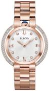 Bulova Naisten kello 98R248 Diamond Hopea/Punakultasävyinen Ø35 mm