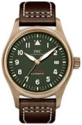 IWC Miesten kello IW326806 Pilots Vihreä/Nahka Ø39 mm