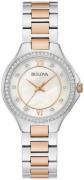 Bulova Naisten kello 98L294 Crystal Valkoinen/Punakultasävyinen Ø30