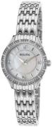 Bulova Naisten kello 96X133 Crystal Valkoinen/Teräs Ø27 mm