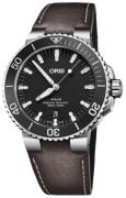 Oris Miesten kello 01 733 7730 4154-07 5 24 10EB Diving Musta/Nahka