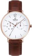 Obaku Miesten kello V182GMVWRN Flod Valkoinen/Nahka Ø41 mm