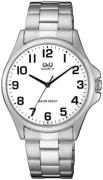 Q&Q Miesten kello QA06J204Y Classic Valkoinen/Teräs Ø39 mm