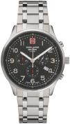 Swiss Alpine Military Miesten kello 7084-9137SAM Chrono Musta/Teräs