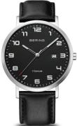 Bering Miesten kello 18640-402 Titanium Musta/Nahka Ø40 mm