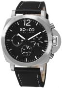 So & Co New York SoHo Miesten kello 5022.1 Musta/Nahka