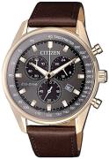 Citizen Chrono Miesten kello AT2393-17H Harmaa/Nahka Ø40 mm