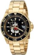 Invicta Disney Miesten kello 25107 Musta/Kullansävytetty teräs Ø40