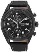 Seiko Chronograph Miesten kello SSB277P1 Musta/Nahka Ø45 mm