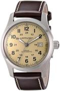 Hamilton Miesten kello H70555523 Khaki Field Automatic Beige/Nahka