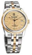 Tudor 55003-68053-CHPDIDSTL Glamour Date Samppanja/18K keltakultaa