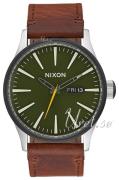 Nixon Miesten kello A1052334-00 The Sentry Vihreä/Nahka Ø42 mm