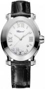 Chopard Naisten kello 278546-3001 Happy Sport Valkoinen/Nahka 34x31 mm