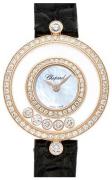 Chopard Naisten kello 203957-5208 Happy Diamonds Valkoinen/Nahka Ø26